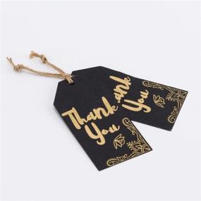 img 3 attached to 🏷️ 100PCS Black Kraft Thank You Gift Tags with String & Natural Jute Twine - Perfect for Weddings, Baby Showers, and Parties