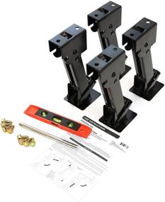 img 4 attached to 🚐 Red Hound Auto Telescoping Folding Trailer Stabilizer Jacks - Swing Down, 1000 lbs Support Capacity Each - RV Trailer Camper Accessories - Includes Handle and Mounting Screws