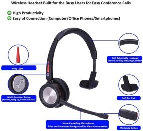 img 1 attached to 🎧 Superior MKJ Wireless Headset with Microphone: Clear Office Phone Conference Calls & Noise Cancelling for VoIP, Skype, Microsoft Teams & More