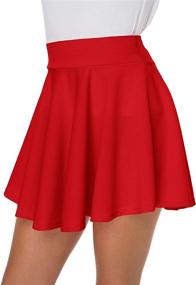 img 3 attached to 👗 Solid Flared Casual Mini Pleated Skater Skirt by Sinono - Stretchy & Stylish