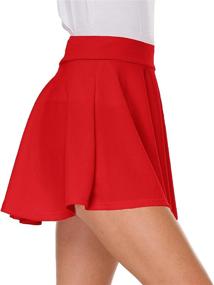 img 1 attached to 👗 Solid Flared Casual Mini Pleated Skater Skirt by Sinono - Stretchy & Stylish