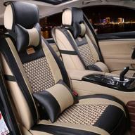 улучшите комфорт и защитите сиденья вашего автомобиля с помощью накладок на сиденья автомобиля из pu кожи furiauto - полный комплект для 5 сидений - использование круглый год (хаки черный). логотип
