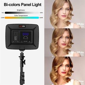 img 1 attached to 📷 Emart Dimmable Bi-color LED Panel Lights for Photography Studio Video Lighting, 304 LED, 3200K-5600K, CRI 95+, with LCD Display/Stand, Ultra-thin and Portable for Portrait and YouTube Shooting (2 Packs)