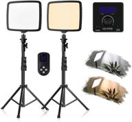 📷 emart dimmable bi-color led panel lights for photography studio video lighting, 304 led, 3200k-5600k, cri 95+, with lcd display/stand, ultra-thin and portable for portrait and youtube shooting (2 packs) logo