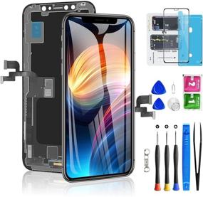 img 4 attached to 📱 Премиум LCD-экран замены для iPhone X, 5,8 дюйма с 3D Touch, сборка дигитайзера для моделей A1865, A1901, A1902 - набор инструментов для ремонта, водонепроницаемый клей для рамки, защитное стекло для экрана.