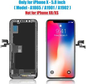 img 3 attached to 📱 Премиум LCD-экран замены для iPhone X, 5,8 дюйма с 3D Touch, сборка дигитайзера для моделей A1865, A1901, A1902 - набор инструментов для ремонта, водонепроницаемый клей для рамки, защитное стекло для экрана.