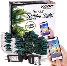 img 1 attached to Xodo DL1 35ft RGB String Lights 100LED, WiFi-enabled for Indoor/Outdoor Use, App-Controlled, Endless Color Options for Christmas Tree or Home Décor, Alexa, Google Home, Siri Compatible (35ft)