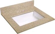 💎 design house 563155 granite vanity top: stylish golden sand with ceramic rectangular white bowl, 4-in centerset logo