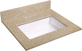 img 4 attached to 💎 Design House 563155 Granite Vanity Top: Stylish Golden Sand with Ceramic Rectangular White Bowl, 4-in Centerset