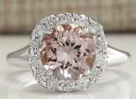 💍 khime fashion women's 925 silver round cut morganite ring - wedding bridal jewelry, size 7 (6-10) logo