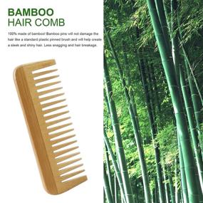 img 3 attached to Natural Bamboo Detangling MRD Anti Static