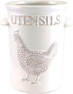 farmhouse rooster embossed ceramic utensil logo