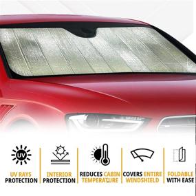 img 3 attached to 🌞 EcoNour Accordion Car Sun Shade – Front Windshield Protector to Block Harmful UV Rays and Keep Your Vehicle Cool – Automotive Sunshade to Beat Sun Heat – Large Size (28" x 58")