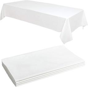 img 4 attached to White Premium Plastic Tablecloth Tablecloths