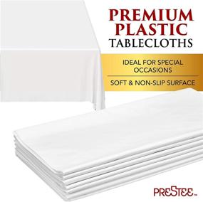 img 3 attached to White Premium Plastic Tablecloth Tablecloths