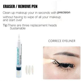 img 2 attached to 💄 Newfacefure Makeup Remover Eraser Pen: Effortless Eye Makeup Correction & Gentle Magnetic Eyeliner Fixer - Ideal for Sensitive Skin