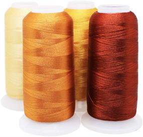img 4 attached to 🧵 ACRAFT 4-Piece Set: Polyester Embroidery Thread in Brown, Gold, Beige, & Yellow - Ideal for Commercial & Home Embroidery/Sewing Machines - Each Spool Offers 3608 Yards (3300M)