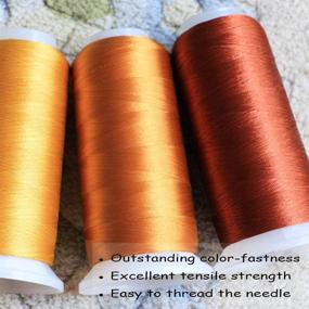 img 2 attached to 🧵 ACRAFT 4-Piece Set: Polyester Embroidery Thread in Brown, Gold, Beige, & Yellow - Ideal for Commercial & Home Embroidery/Sewing Machines - Each Spool Offers 3608 Yards (3300M)