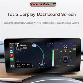 img 3 attached to 🚗 Hansshow Tesla Model 3/Model Y 10.25" Steering Console with Mono Audio Backup & Camera: Apple Carplay, WiFi, GPS, Bluetooth & OTA Upgrades