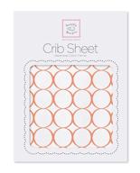 🛏️ swaddledesigns fitted crib sheet/toddler sheet: softest cotton flannel for better baby sleep, made in usa, orange mod circles logo