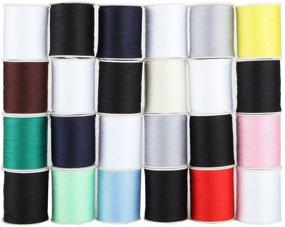 img 1 attached to Home-X Polyester Sewing Thread Set: Durable Variety Pack Resisting Fraying & Breaking - 12 Colors, 24 Spools, 200 Yards Each