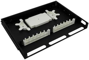 img 1 attached to CableRack 1U Fiber Enclosure 24 Port Tray with LC ST SC or FC Coupler Slots, Rack Mount, Black