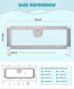 img 2 attached to 🛏️ Дышащая тканевая стойка для младенцев 78&#34; L - Защитная перила для малышей - Очень длинная двойная полноразмерная стойка для кровати Queen King Size (80-1 сторона)