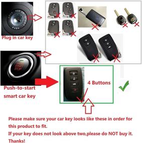 img 3 attached to M.JVisun Carbon Fiber Key Fob Cover for Lexus ES GS GX is LC LS LX NX RC RX UX Smart Remote Key - Black, Men's and Women's Fob Cover - 4 Buttons