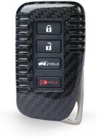 m.jvisun carbon fiber key fob cover for lexus es gs gx is lc ls lx nx rc rx ux smart remote key - black, men's and women's fob cover - 4 buttons logo
