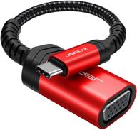 🔌 адаптер usb c к vga высокого качества - jsaux тип-c мужской к vga женскому преобразователю для macbook pro/ipad pro 2020, dell xps, surface book 2, samsung galaxy s21 s20 s10 - красный логотип