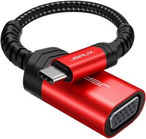 img 4 attached to 🔌 Адаптер USB C к VGA высокого качества - JSAUX Тип-C мужской к VGA женскому преобразователю для MacBook Pro/iPad Pro 2020, Dell XPS, Surface Book 2, Samsung Galaxy S21 S20 S10 - Красный