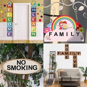 img 1 attached to 🎨 36 Pcs Reusable Plastic Alphabet Art Craft Templates - Letter Templates Stencils for Painting on Wood, Rock, Glass, Walls, Canvas, Fabric, Chalkboard, Ceramic, Porcelain - 4 inch