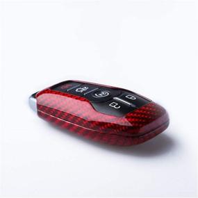 img 2 attached to 🔑 Enhance Your Ford Mustang Experience with Topsmart Red Carbon Fiber Remote Key Cover Shell