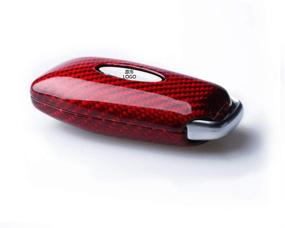 img 1 attached to 🔑 Enhance Your Ford Mustang Experience with Topsmart Red Carbon Fiber Remote Key Cover Shell