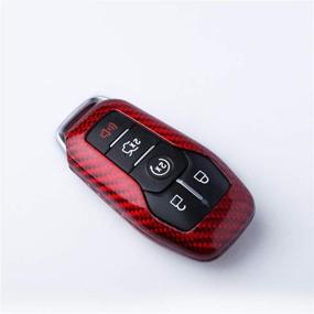 img 3 attached to 🔑 Enhance Your Ford Mustang Experience with Topsmart Red Carbon Fiber Remote Key Cover Shell