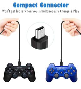 img 1 attached to 🎮 2-Pack 10ft Mini USB Charger Cable for PS3 Controller - Sync Cord for Sony Playstation 3 PS3/ PS3 Slim/PS Move Wireless Controllers - Play & Charge