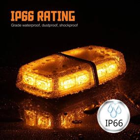 img 2 attached to 36 LED High Intensity LED Strobe Warning Light with Magnetic Base - Emergency Flashing Lamps/Hazard Warning Lighting Bar/Beacon for Car Trailer Roof Safety (Amber)