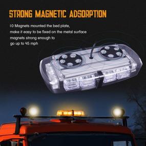 img 1 attached to 36 LED High Intensity LED Strobe Warning Light with Magnetic Base - Emergency Flashing Lamps/Hazard Warning Lighting Bar/Beacon for Car Trailer Roof Safety (Amber)