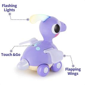 img 1 attached to Аудиоигрушка для малышей IPlay, iLearn: Музыкальная игрушка для ползания с электронным движущимся динозавром – Веселый дино для детей от 18 до 24 месяцев, 2-3 лет – идеальный подарок на день рождения для мальчиков и девочек