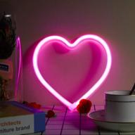 💖 heart neon sign: battery operated/usb powered led neon light for party, home décor, table & wall decoration, mother's day & kids gift логотип