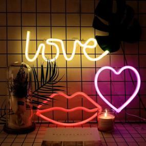 img 3 attached to 💖 Heart Neon Sign: Battery Operated/USB Powered LED Neon Light for Party, Home Décor, Table & Wall Decoration, Mother's Day & Kids Gift