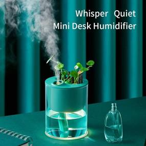 img 1 attached to 💧 DCMEKA Desk Humidifier - USB Cool Mist Mini Humidifier for Bedroom, Home, Baby, Office & Car - Quiet Ultrasonic, Lasts Up to 10 Hours - LED Light, Timed Auto Shut Off (Green)