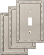 🏺 enhance your space with franklin brass w35058v-sn-c classic beaded single switch wall plate/switch plate/cover (3 pack), satin nickel logo