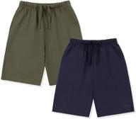 🩳 top-quality kowsport cotton shorts with convenient pockets - 2 pack: perfect boys' clothing logo