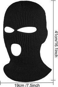 img 2 attached to 🎿 Aneco Full Face Cover Balaclava Winter Sports Mask for Adults - Knitted 3-Hole Ski Mask for Outdoor Winter Activities