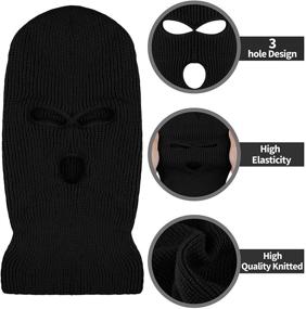 img 3 attached to 🎿 Aneco Full Face Cover Balaclava Winter Sports Mask for Adults - Knitted 3-Hole Ski Mask for Outdoor Winter Activities