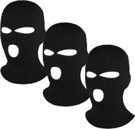 🎿 aneco full face cover balaclava winter sports mask for adults - knitted 3-hole ski mask for outdoor winter activities logo