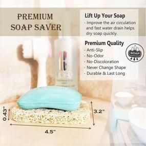 img 3 attached to 🧼 Набор Senah Soap Saver: Сохраняйте мыло чистым и свежим с экологичными мыльницами - Гибкие, прочные и противоскользящие [серый] (4 шт.)