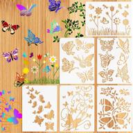 🦋 versatile 6-piece butterfly & dandelion stencils: reusable template for diy crafts, wood painting & home decor logo