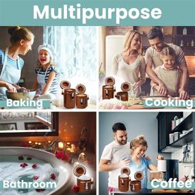 img 2 attached to 🏠 Home Intuition Ceramic Kitchen Canisters Set of 4 with Wooden Spoon Set - Airtight Containers for Ultimate Freshness - Sugar, Coffee, Flour, Tea & More - Rust Resistant